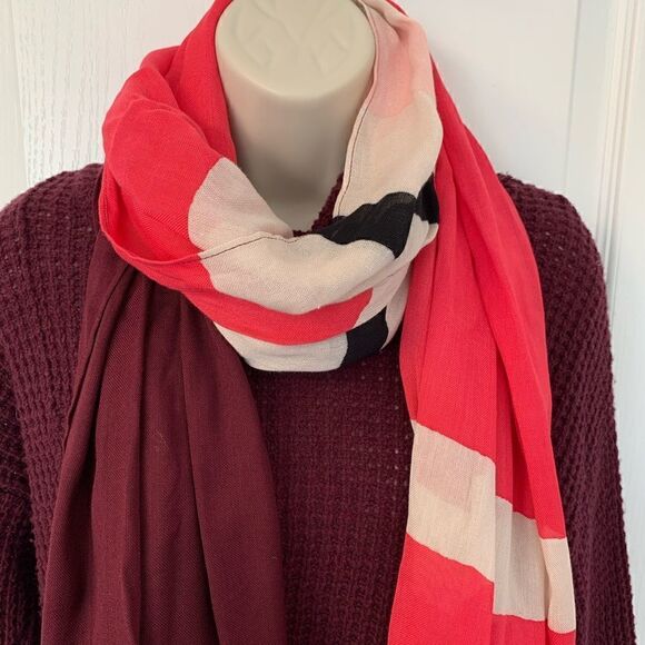 Kate Spade Pink Multi Color Scarf! ♠️ ❤️ - Picture 5 of 6